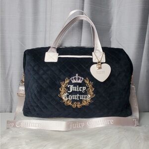 Juicy Couture Royal Couture WordPlay Overnighter Juicy Bag Duffel Liquorice 🖤👑🖤